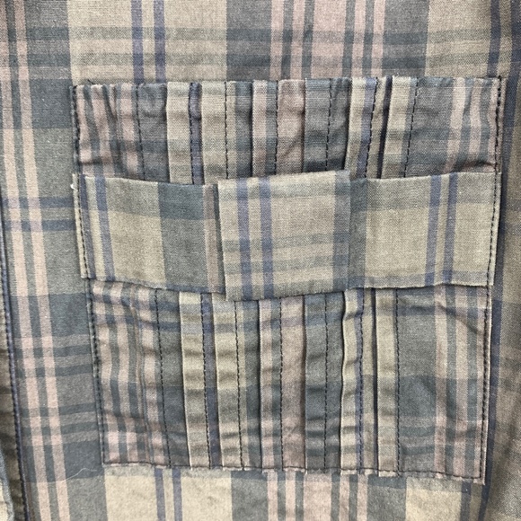 Mischen womens Large blouse button front plaid - Picture 4 of 6